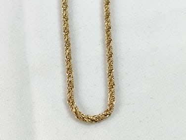 Vintage Dior Gold-Tone Twisted Rope Chain Necklace 34" / 85cm
