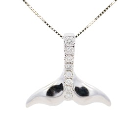 14K WG Diamond Pendant Necklace 18"