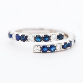 14K WG Sapphire & Diamond Ring, size 7