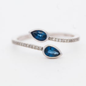 14K WG Sapphire & Diamond Ring