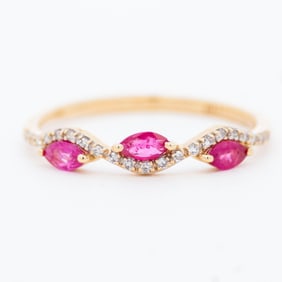 14K YG Ruby & Diamond Ring