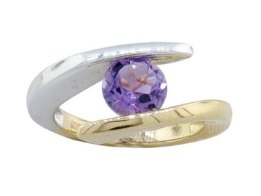 Sterling Silver Amethyst Ring , size 7
