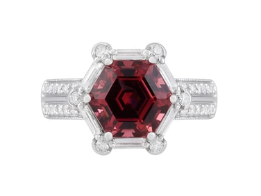 18K WG Tourmaline & White Diamond Ring