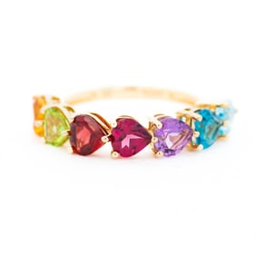 14k Yellow Gold 3.55ctw Multigemstone Rainbow Band by Effy