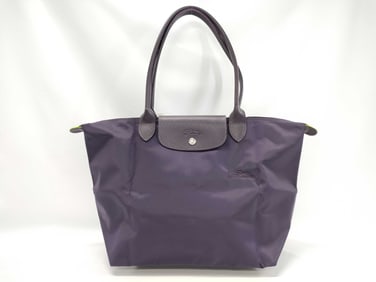 Longchamp Le Pliage Nylon Tote in Dark Purple