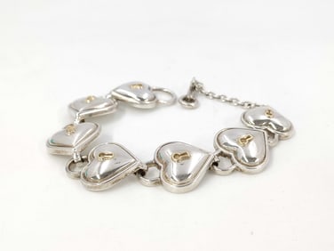 Tiffany & Co. 925 and 18k Lock & Key Bracelet