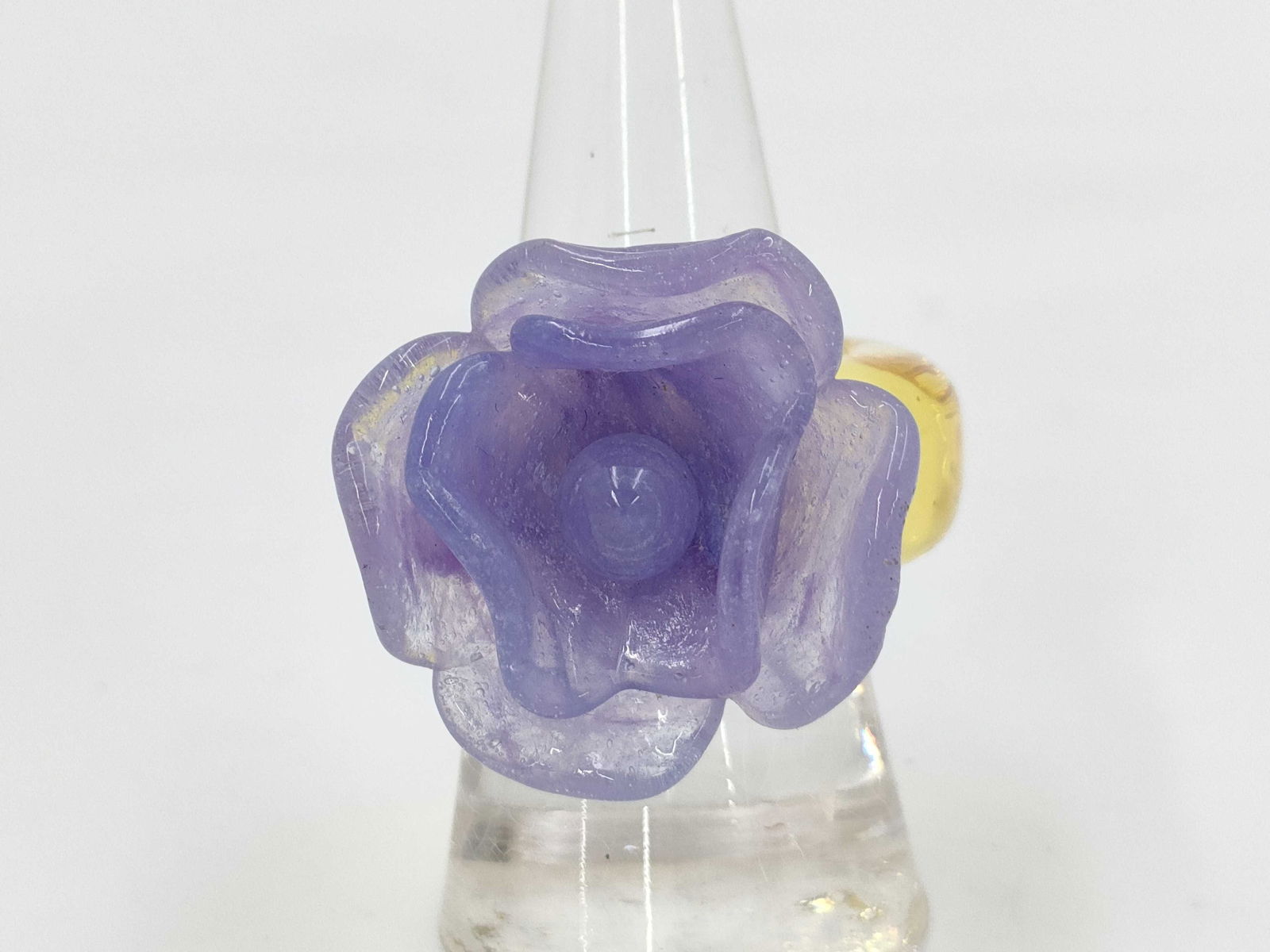 CHANEL Camellia Purple x Yellow Resin Ring, size 6.5 (1 of 5)