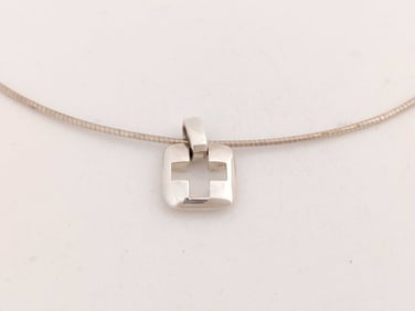Tiffany & Co. Structured Cube Pendant Necklace