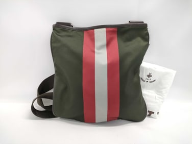BALLY Canvas Crossbody Bag with Signature Stripe
