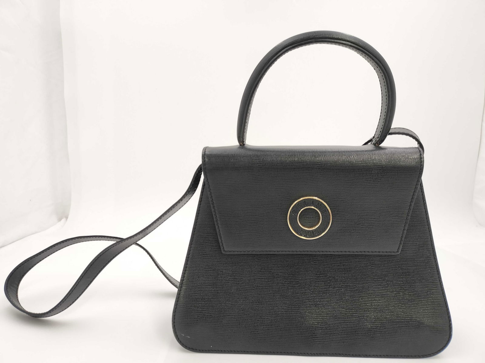 Vintage Celine Black Leather Trapezoidal Bag (1 of 10)