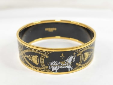 Bracelet Hermès en émail à motif de Cheval