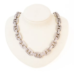 15 Carat Diamond Necklace 22.5 Inches in 925 Sterling