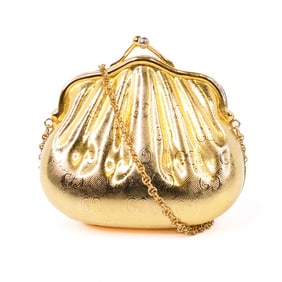 Gucci Vintage Metal Shell Minaudiere Shoulder Bag