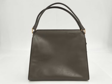 Prada Grey Calf Leather Structured Handbag