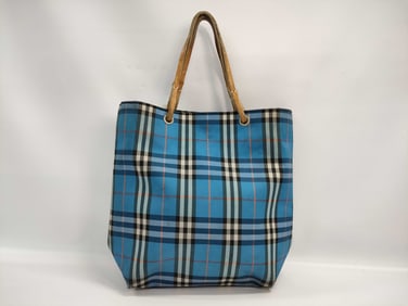 Burberry Blue Check Mini Tote Bag