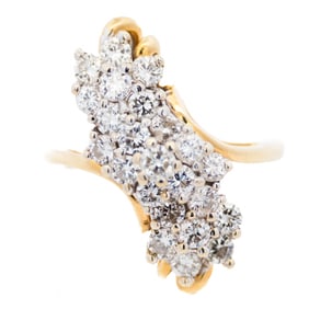 14KYG 2.00ctw VS2-SI1 Diamond Cluster Ring, Size 8.25