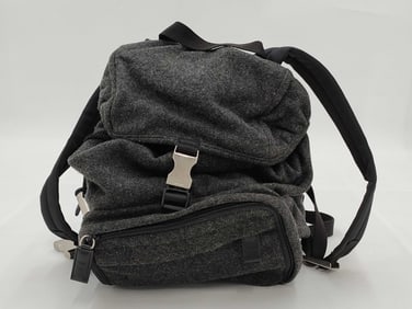 Prada Charcoal Wool Rucksack Backpack