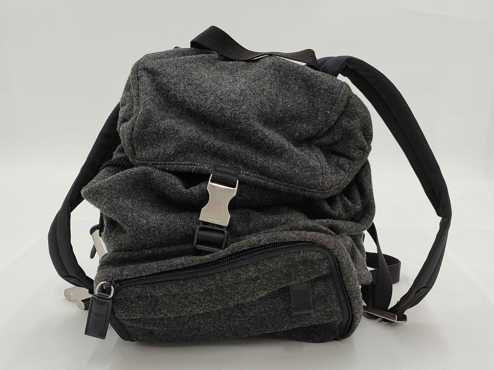 Prada Charcoal Wool Rucksack Backpack (1 of 10)