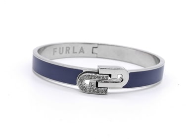 Furla Blue Enamel Bangle Bracelet Giftable condition