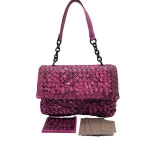 Bottega Veneta Intrecciato Snakeskin Baby Olimpie Bag