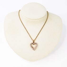 14K Yellow Gold 13.1 Gram Rope Twist 1.5ctw Diamond Pendant Necklace 22"