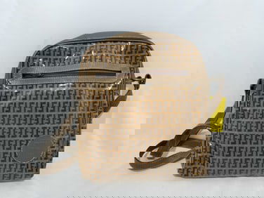 Fendi Brown Zucca Vinyl Crossbody Shoulder Bag