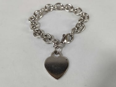 925 Sterling Silver Tiffany & Co. Heart Tag Bracelet Return to Tiffany