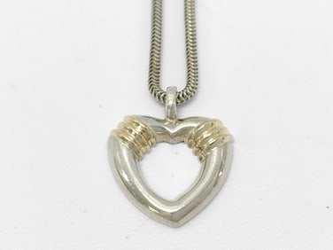 Sterling & 18k yellow gold Tiffany & Co. Heart Necklace 18"