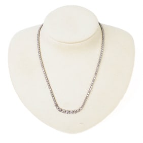 5.00ct Natural Diamond Tennis Necklace in 18K White Gold, 16"