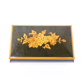 Inlaid Wood Reuge Music Box Plays 'Edelweiss'