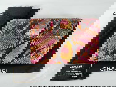 Chanel 2.55 Python Clutch Bag