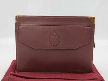 (10460_0123) Cartier Bordeaux Clutch Bag Second Bag