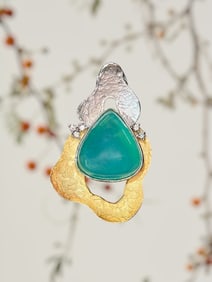 18K Yellow & White Gold 9.94ct Opal & Diamond Pendant