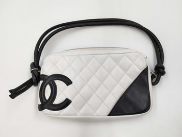Chanel Cambon Line Lambskin Black and White Quilted Bag