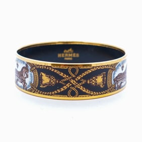 Hermes Hand Painted Enamel Bangle 67mm Internal Diameter