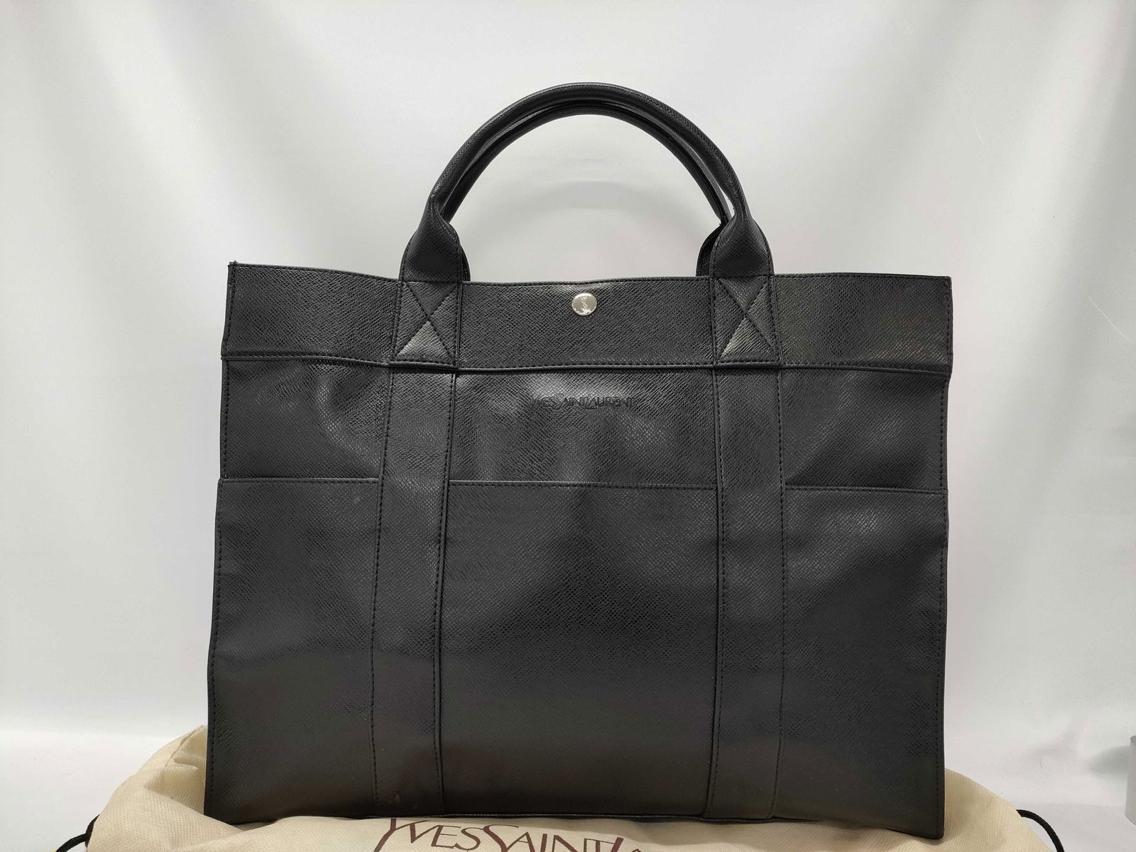 Vintage Yves Saint Laurent Black Leather Tote Bag (1 of 10)