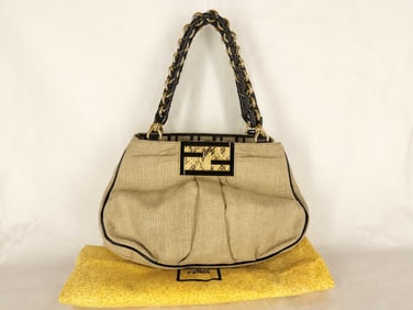 Fendi Light Beige Mia Tote bag w/ Dust Jacket