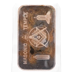 1 Ounce Silver Masonic Temple Bar