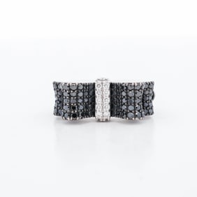 18K White Gold 1.11ct Diamond Cocktail Ring sz 4.75