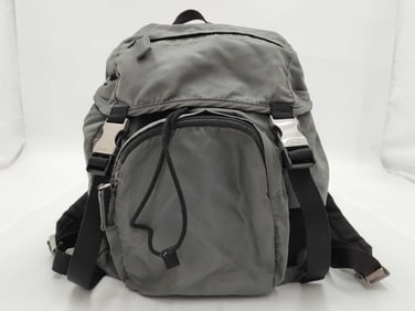 Prada Grey Nylon Tessuto Rucksack Backpack