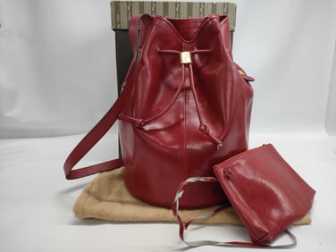 Salvatore Ferragamo Apple Red Leather Shoulder Bag