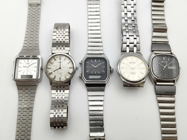Lot of 5 Seiko Watches in Unknown Condition