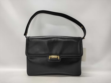 Authentic Salvatore Ferragamo Black Leather One-Shoulder Handbag