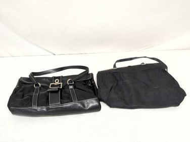 Prada Black Nylon Shoulder Bags, Set of Two