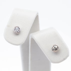 Sterling Silver Diamond Stud Earrings