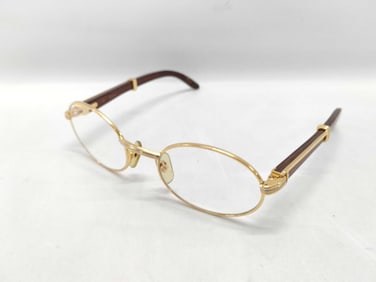 Cartier Trinity Gold & Wood Temple Eyeglass Frames
