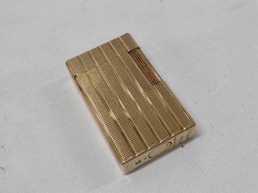 Authentic S.T. Dupont Gold-Tone Lighter, Ribbed Finish
