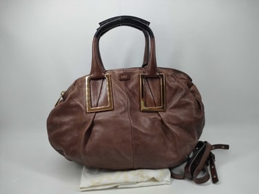 Chloe 2-Way Shoulder Bag in Ether Brown Leather