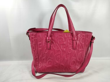 Salvatore Ferragamo Bonnie 2WAY handbag in dark pink embossed leather