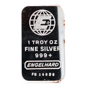Engelhard 1 Troy Ounce Silver Bar Serialized